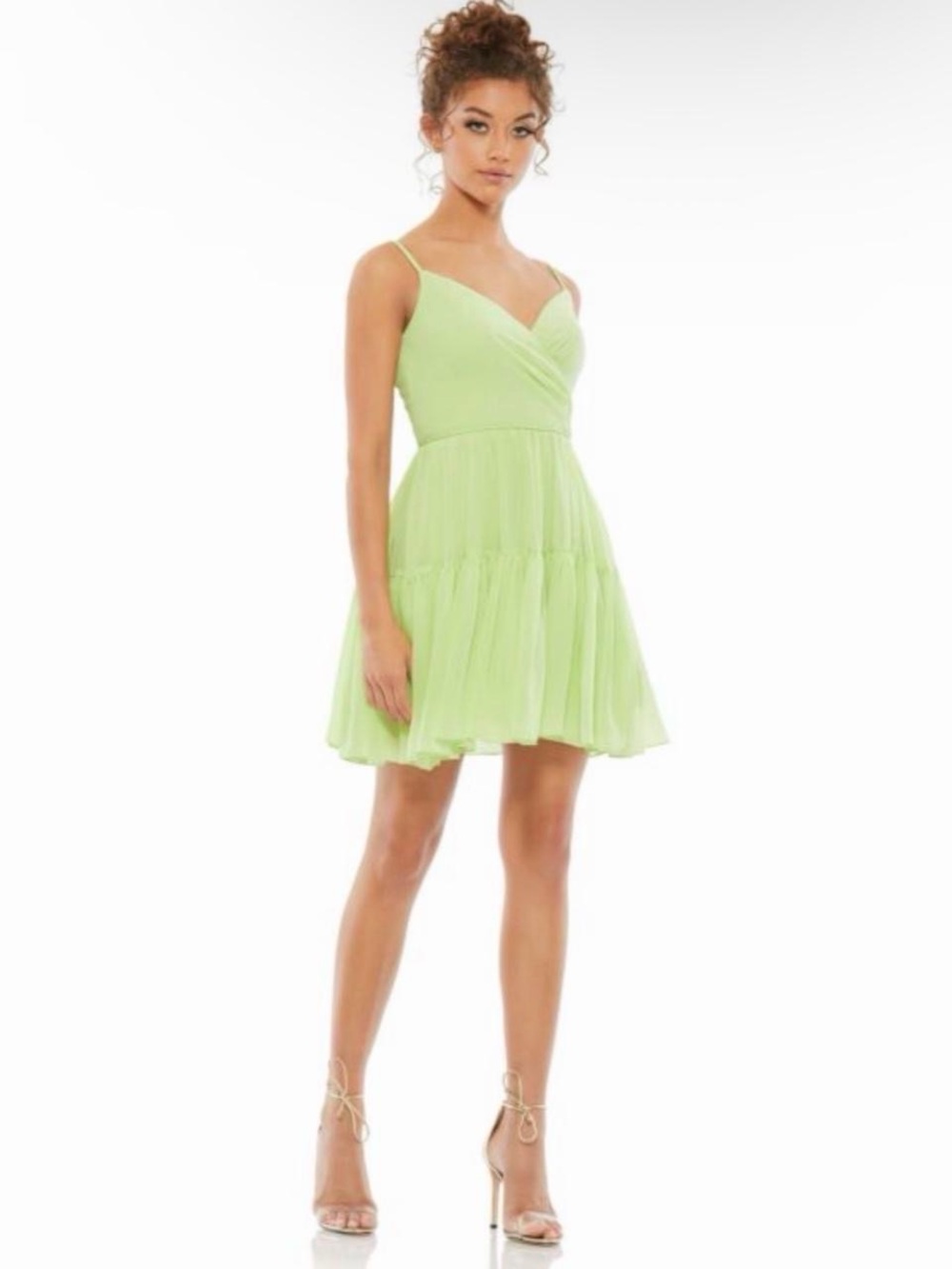 Mac Duggal Style 70200 Mint Chiffon Mini Dress – Size 10– NWT